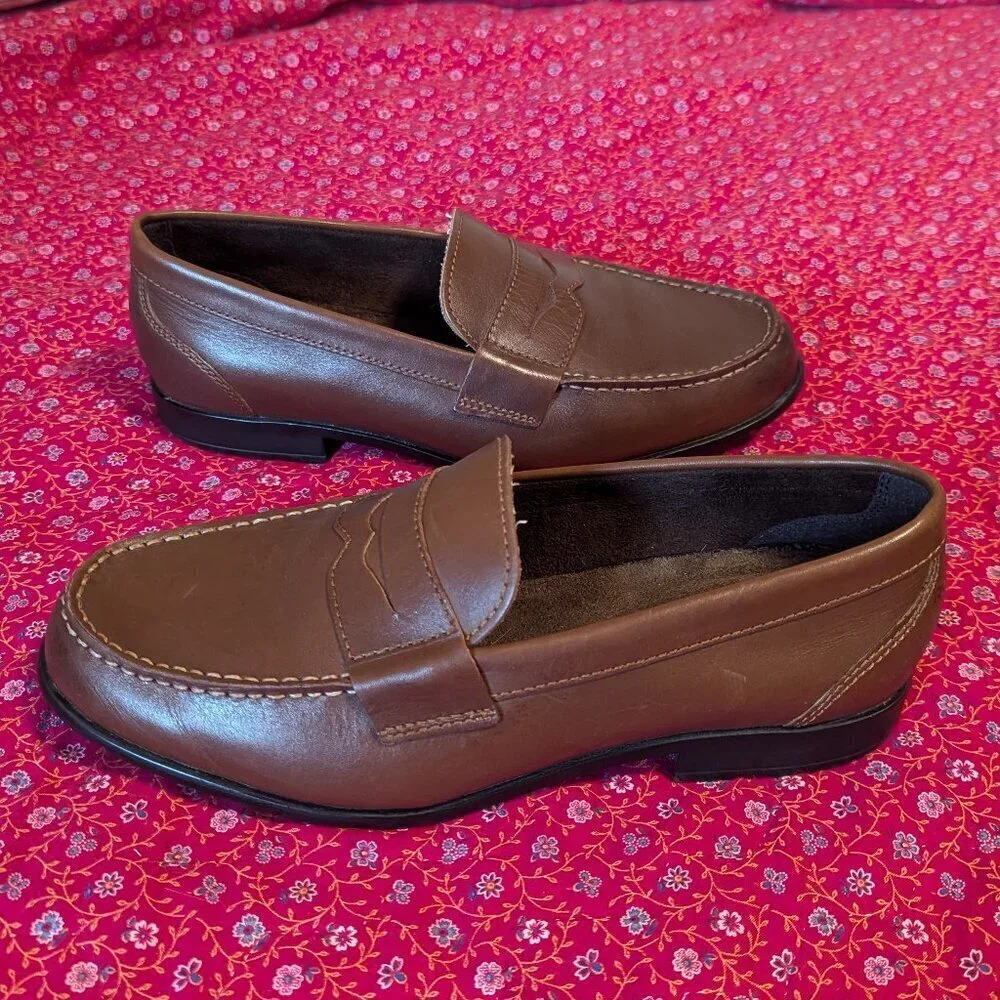 Rockport Penny Loafers Leather Trutech Slip On Flexible Preppy Shoes Unisex‎